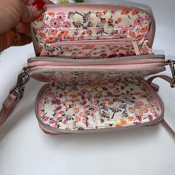 NEW Vera Bradley Nylon Organizer Crossbody Pink Small - Picture 5 of 14